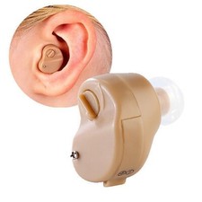 2X DUE Apparecchio Acustico Invisibile Orecchio Auricolare Amplificatore Udito