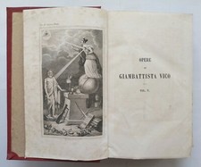OPERE DI GIAMBATTISTA VICO 7 libri in 3 volumi 1859 Principi Scienza Nuova