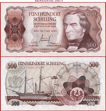 AUSTRIA 500 SCELLINI 1 7 1965 P 139 AU/UNC spedizione gratuita da 100$