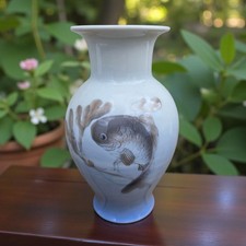 Vaso vintage Royal Copenhagen porcellana trota vescica med pesce 7" 2435/2665