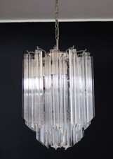 Lampadario Quadriedri Murano - 47 prismi trasparenti
