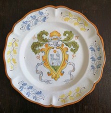 Antico Piatto Ceramica Matricardi Stemma Ascoli Piceno Anni 30 20,5cm Integro