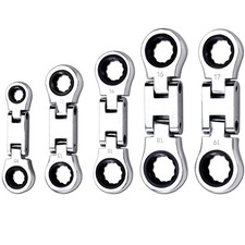 Set di chiavi ad anello 5 pezzi con testa flessibile e testa a cricchetto corta9557