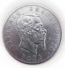 ITALIA REGNO 5 LIRE 1871 M BN