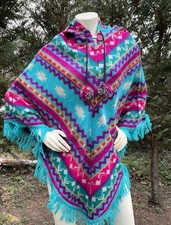 Poncho in lana di alpaca