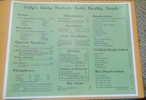 Early isaly dairy - dairy, menu