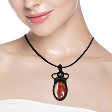 Collana Agata Macramè Rosso