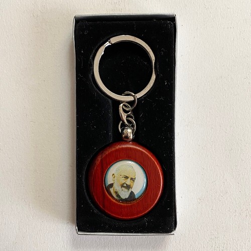 Padre pio portachiavi legno - padre,