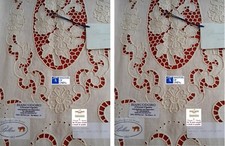 2 Tende puro lino ricamate a