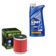 Beta RR 125 LC Enduro CBS Farbe Weiss 20, MANNOL 10W40 1L, HiFlo Ölfilter Set