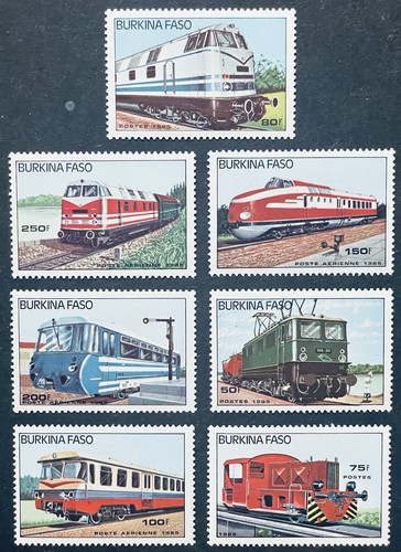 Set francobolli treni burkina - set,