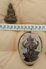 BUDDHA GANESHA  lotto 2 pezzi CONCHIGLIA E SOPRAMMOBILE VINTAGE  