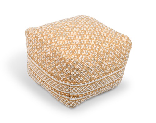Pouf quadrato senape oro