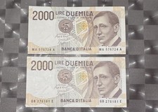 Lotto di 2 Banconote 2000 Lire