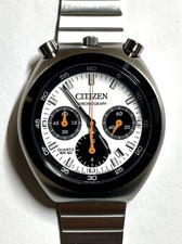 Orologio Citizen AN3660-81A Bullhead quadrante bianco etichetta discografica Tsuno Chrono Panda F/S