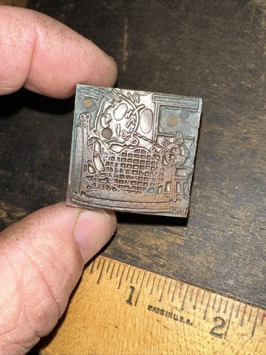 Vintage print block - block, man