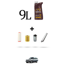 HOFFCAR Kit tagliando 4 FILTRI e 9L OLIO per Land Rover III (L322) 3.0 TDV6 130k
