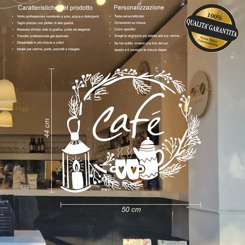 Adesivi per vetrine bar caffè - adesivi,