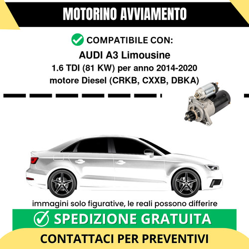 Motorino avviamento audi - avviamento, a3