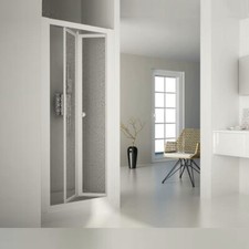 Porta doccia a libro soffietto pvc bianco acrilico h.190cm DOPLAS