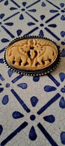 Grande spilla con elefanti - spilla,