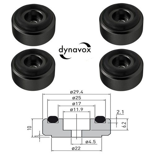 Kit piedi 22mm nero - 4, Ø