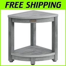 Sgabello Doccia Multifunzione Grigio - Impermeabile e Regolabile con Ripiano Portaoggetti