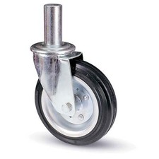 RUOTA A FORCELLA TUBI INNOCENTI 80BI AVO  A/ZINCR/GOMMA NERA MM 200X50 PERNO ...