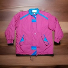 Giacca invernale vintage anni 80 clipper nebbia puffer cappotto donna rosa medio lampone 