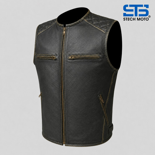 Moto gilet pelle - in, s-tech