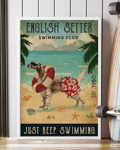 Poster inglese setter swimming - poster,