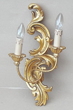 Applique Vintage In Legno Foglia Oro