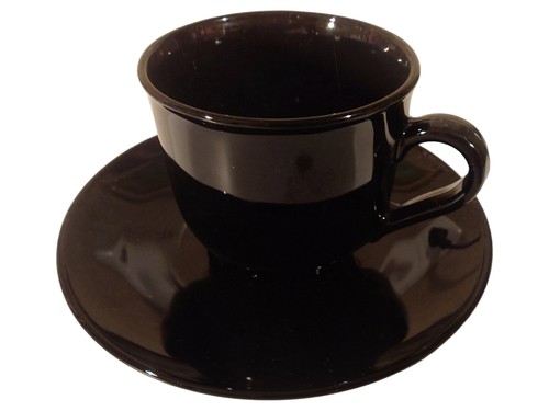 Arcoroc tazza piattino neri - e,