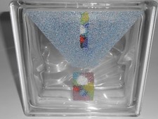 Vetro mattone, vetrocemento,mattone in vetro decorato cm. 19X19X8 