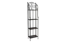 LIBRERIA ETAGERE IN FERRO BATTUTO NERO A 4 RIPIANI SCAFFALE ESPOSITORE