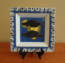 Rosenthal vintage di Fornasetti IL. Piatto in porcellana forma quadrata Sole Di Capri