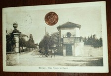 Cartolina d'epoca paesaggistica Italia Lecco Merate calesse cavallo