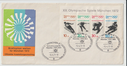 Fdc 1972 germania foglietto - fdc,