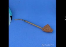 PIPA IN TERRACOTTA E POLVERE DI CERAMICA SCOLPITA FORMA DI CANE