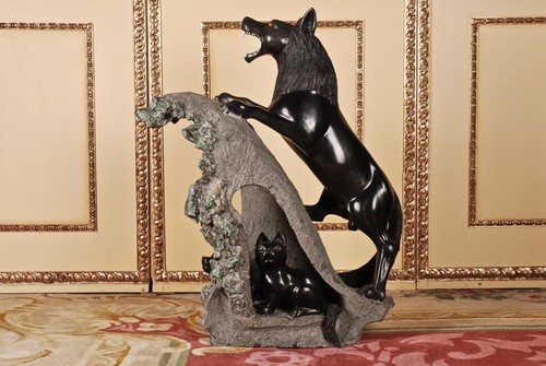 Scultura lupo con i - v-41,