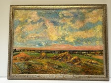 ANTIQUE FARM PAINTING GIVERNY