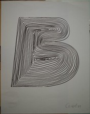 Fotolitografia firmata e numerata di Mario Ceroli - Lettera B (21x28)