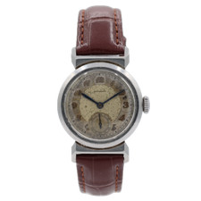 Orologio da polso uomo meccanico vintage Movado Bull Horn Lug acciaio svizzero militare