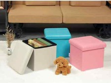 Pouf contenitore pelle - contenitore, in