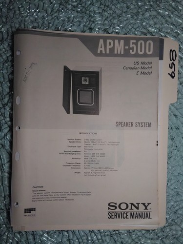 Sony apm 500 manuale - sony, apm-500