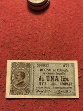Banconota BUONO DI CASSA 1 LIRA VITTORIO EMANUELE III 21/09/1914 Regno D' Italia