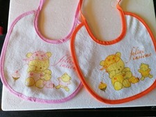 2 Bavaglini Tondi Neonato Rosa E Arancio