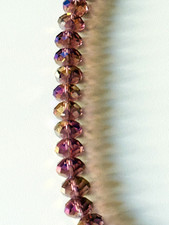 COLLANA PERLE OVALI SFACCETTATE IN VETRO - VINTAGE - LUNGHEZZA CM 47 CIRCA