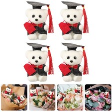  4 pezzi di decorazione di orso di laurea bambola di orso di peluche confezione