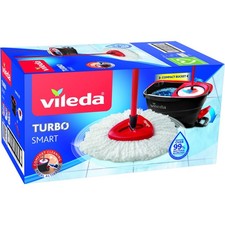 Vileda Turbo Smart Sistema Lavapavimenti secchio strizzatura a pedale + fiocco 